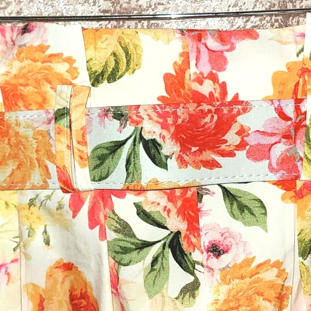 Love Bell High Waist Floral top and Shorts set Vibrant Orange Pink - Picture 3 of 14